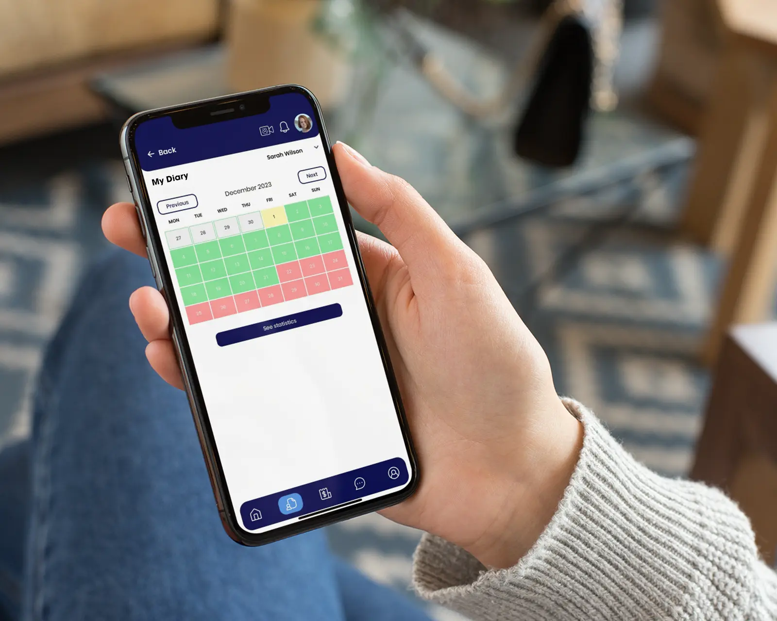 Curoflow telemedicine app with calendar for student care services.