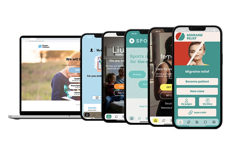 Curoflow telemedicine plaform is white label on both computer and mobile app