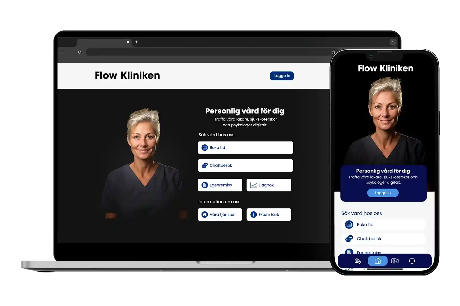 Digital patientportal i webbläsare och mobilapp